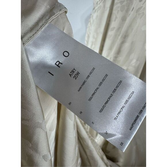 NWT Iro Women's Atry Leopard Print Asymmetric Cold Shoulder Dress Cream Size 20W - Picture 4 of 6